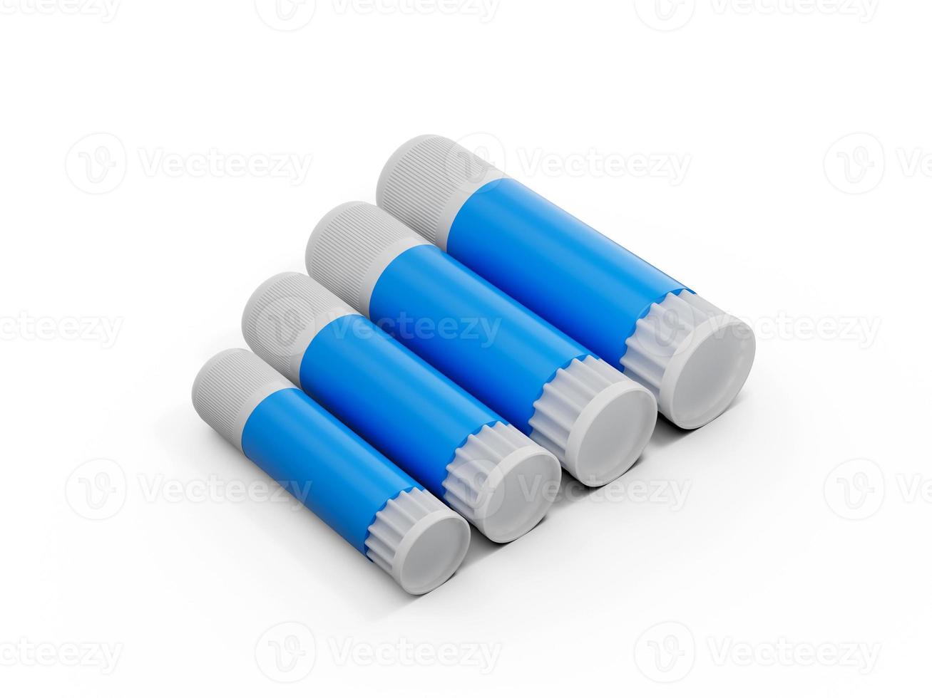 Set of glue sticks Small to large on White background 3d illustration photo