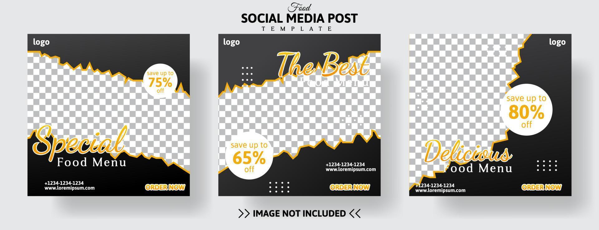 food social media post template design for promotion. business vector vector illustration