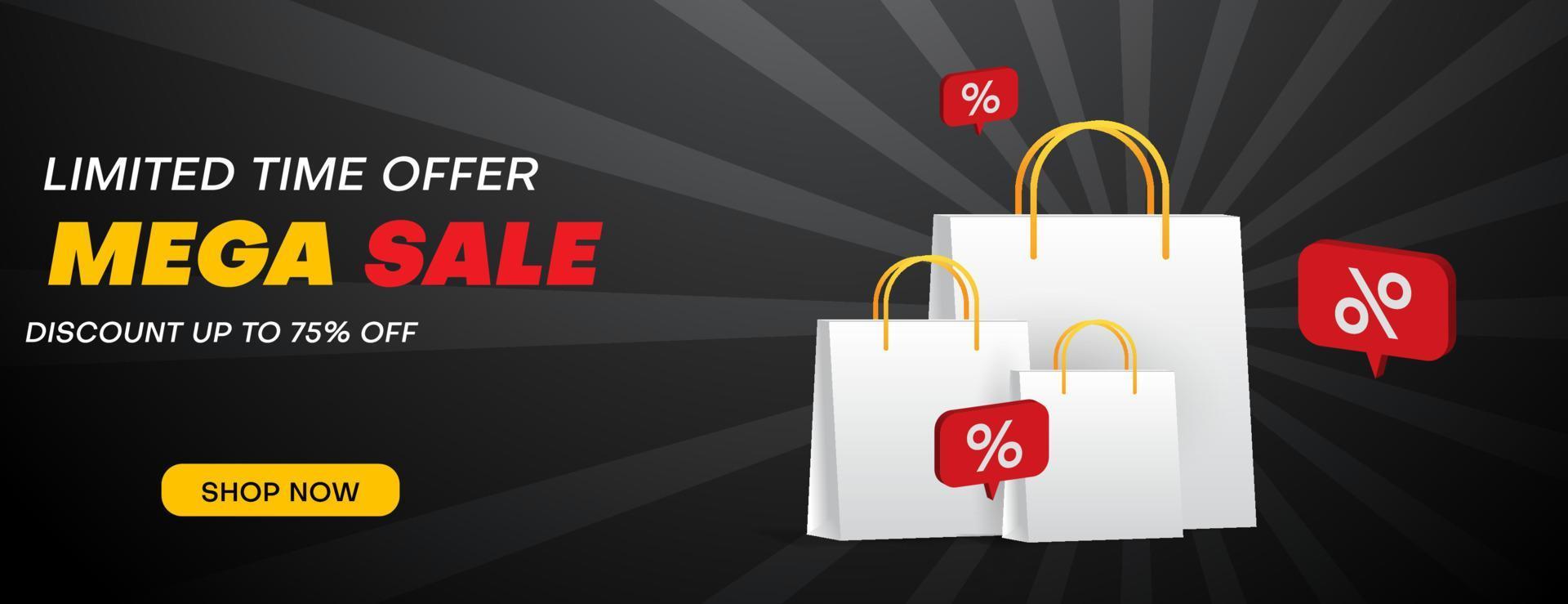 sale banner design template with shopping bag. business vector illustration