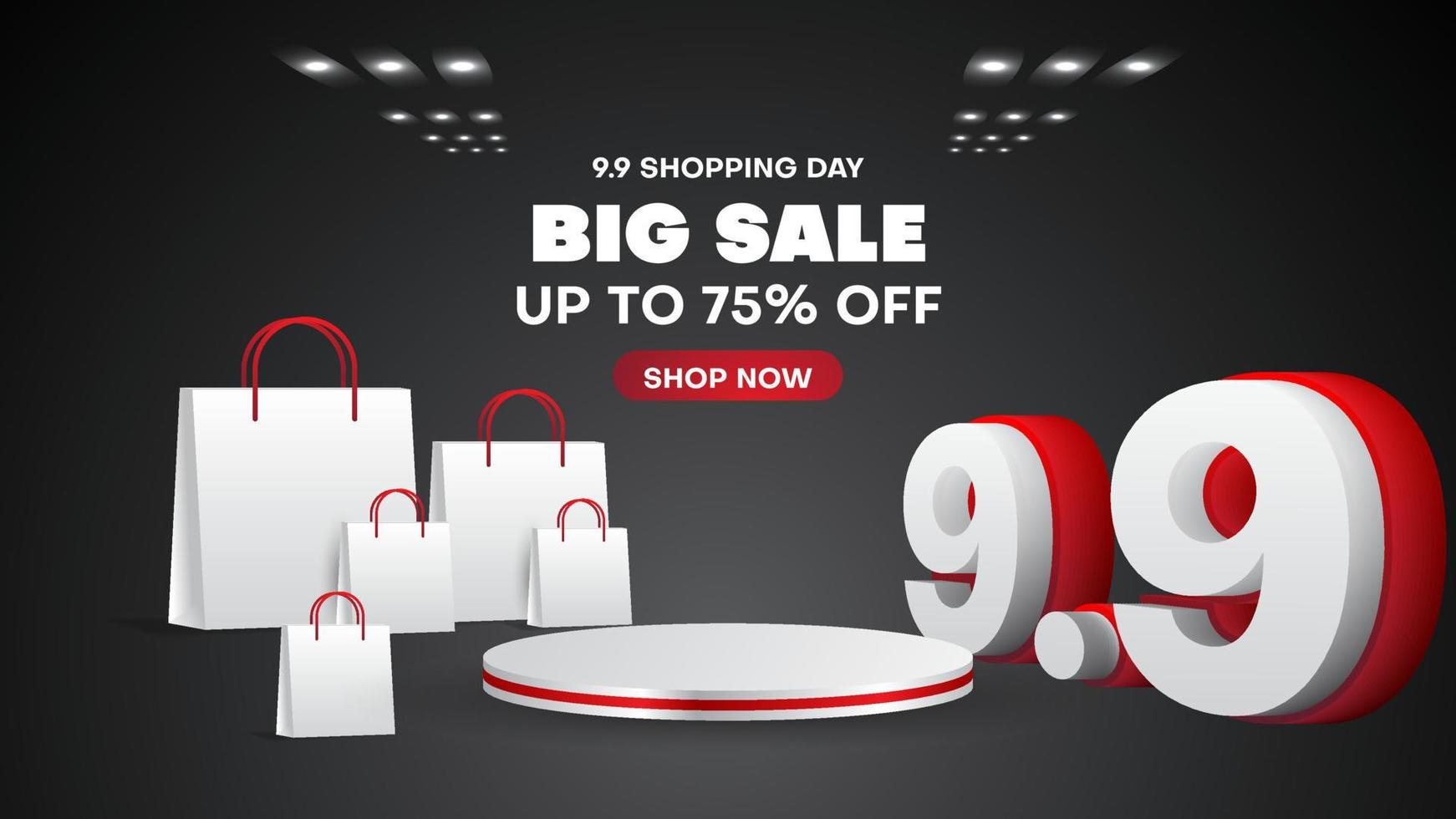9.9 sale banner design template. business vector illustration