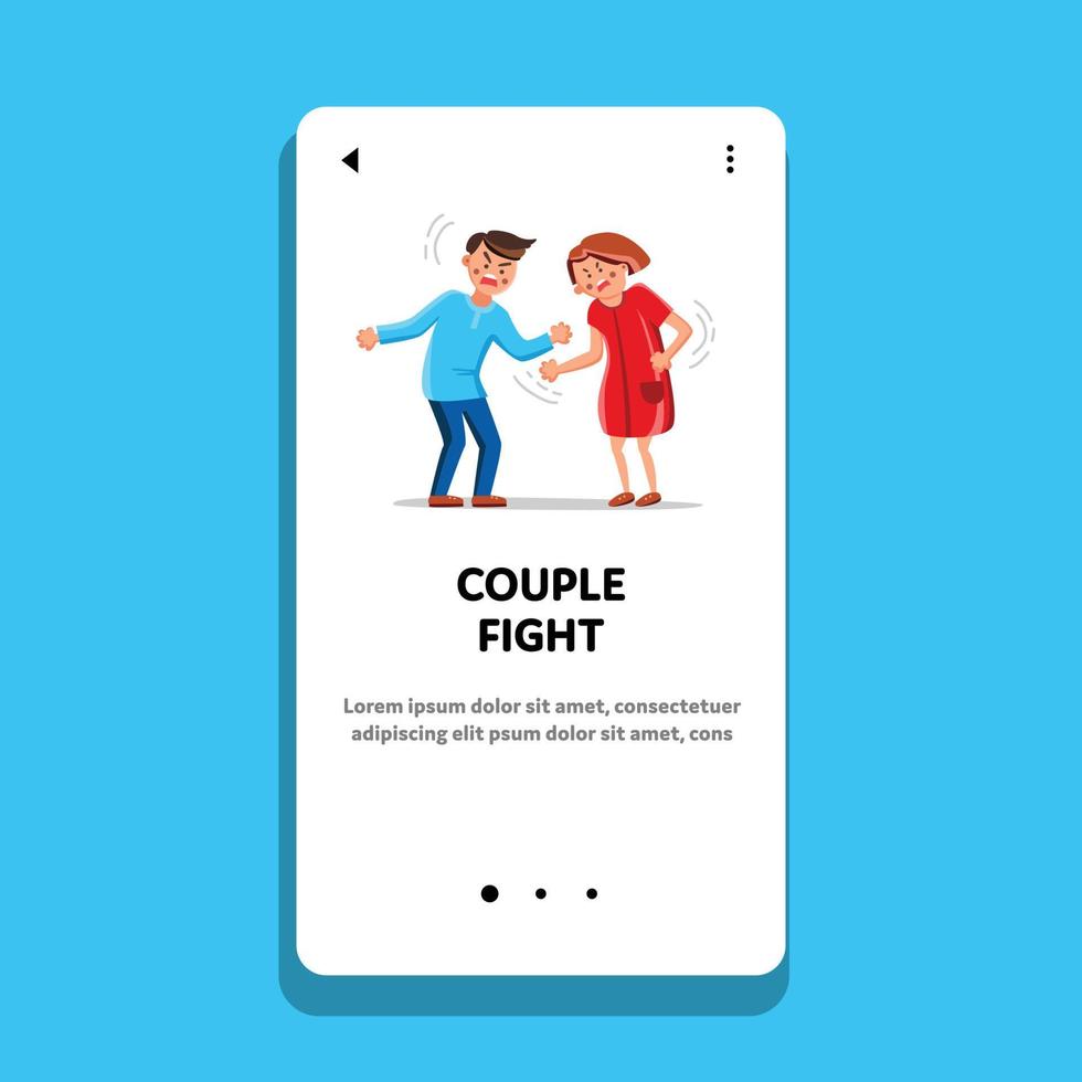 Couple Fight Scream, Man And Woman Conflict Vector