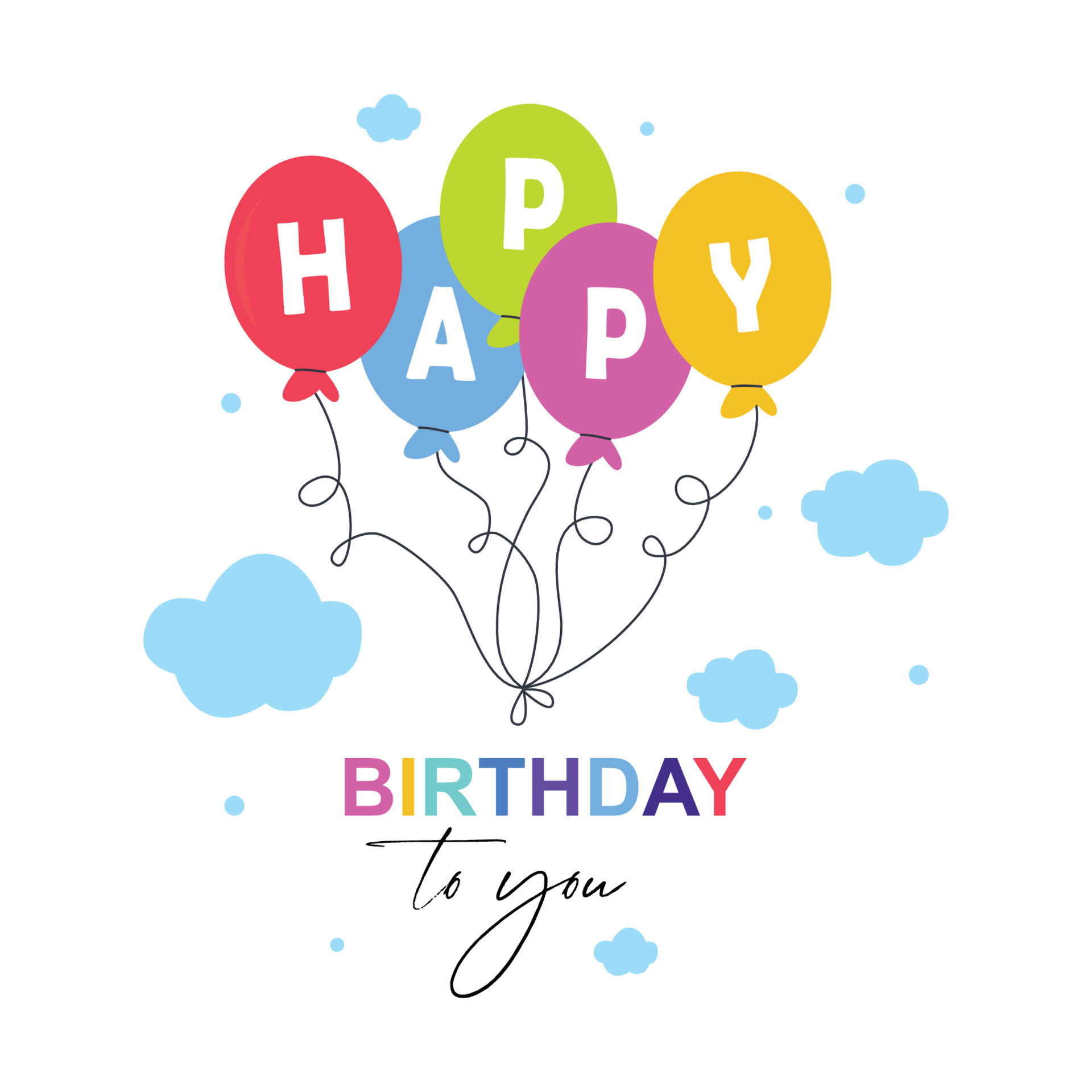 happy birthday balloon with colorful text 8163720 Vector Art at Vecteezy