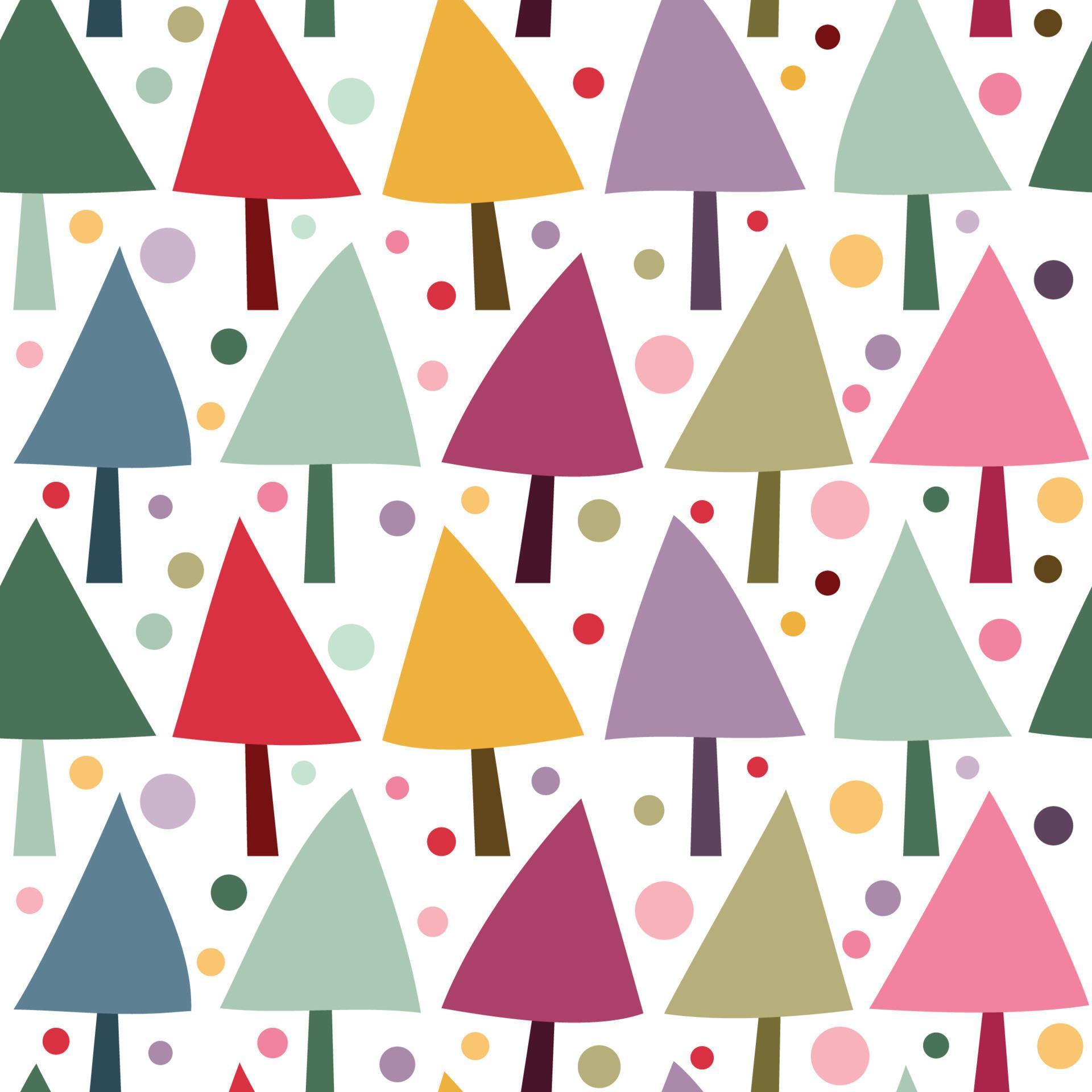 seamless pattern colorful tree with circle ornament 8163721 Vector Art ...