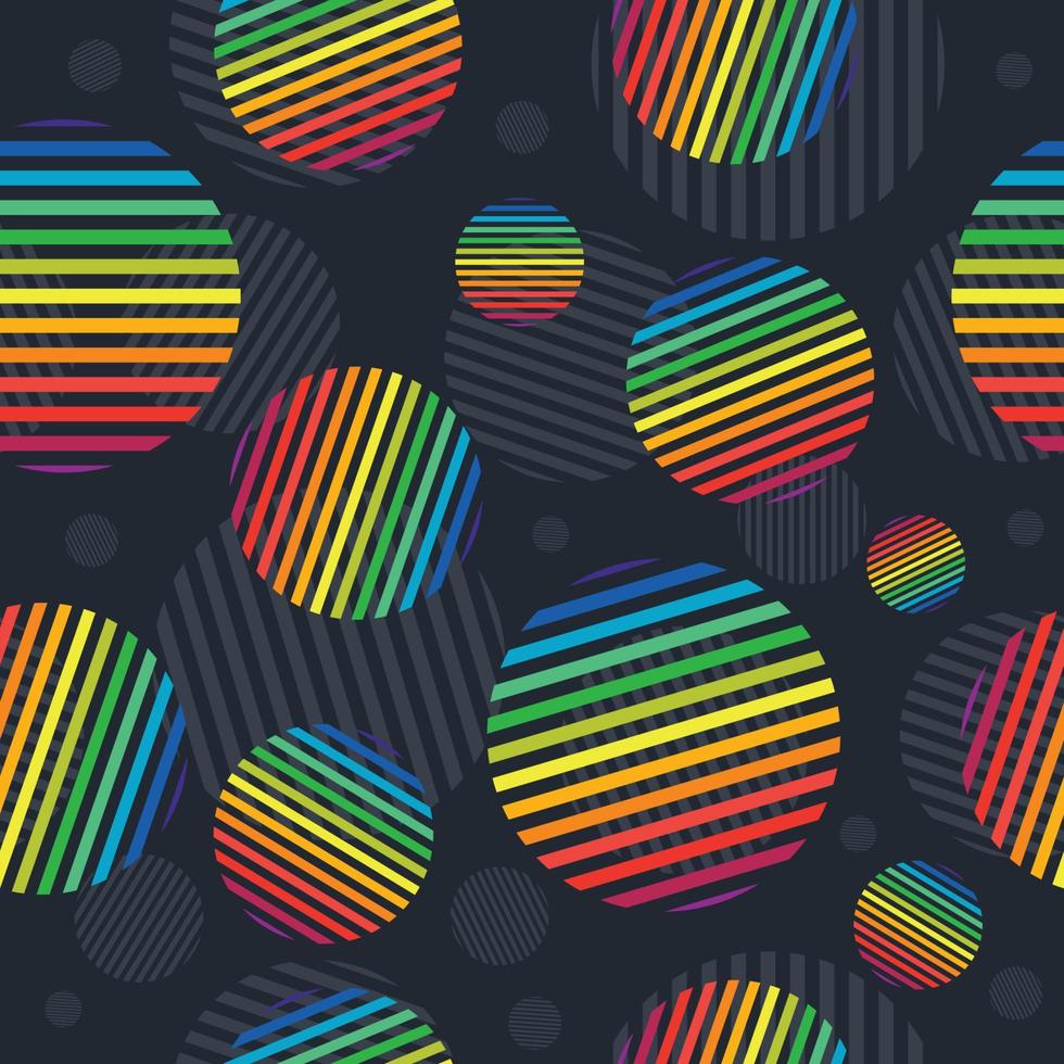 seamless pattern circle ornament with rainbow color vector
