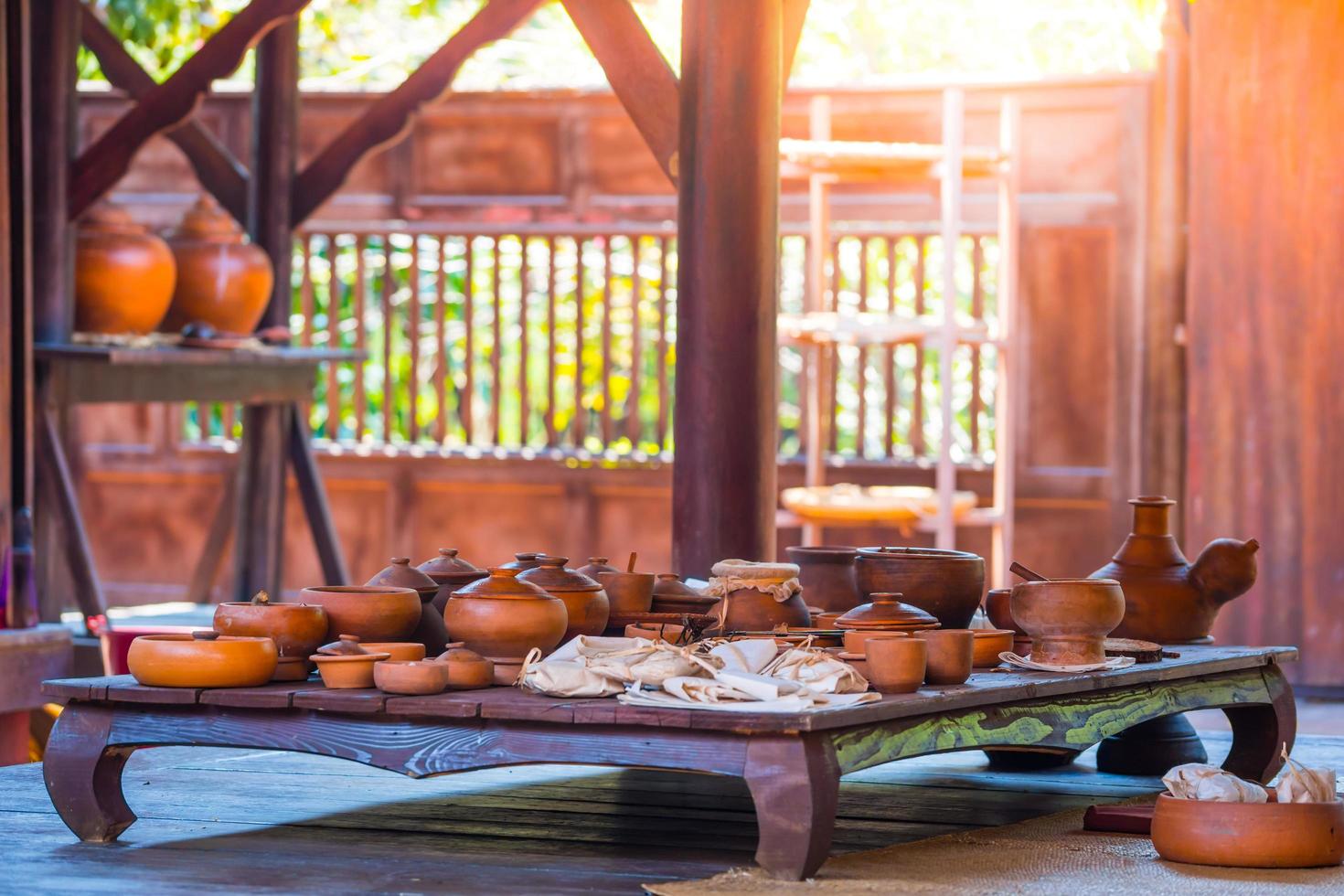 Preparation natural to traditional medicine with Dried Thai herbs photo