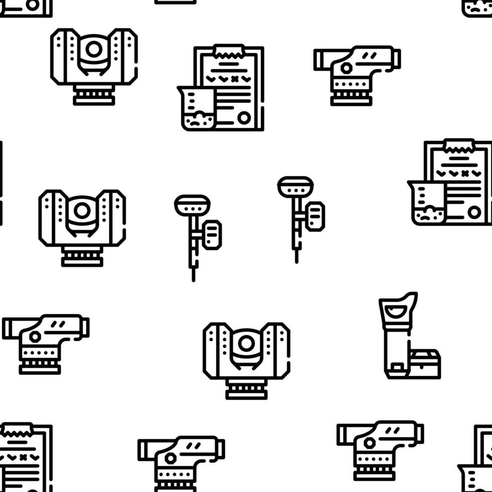 Geodesy Equipment Vector Seamless Pattern