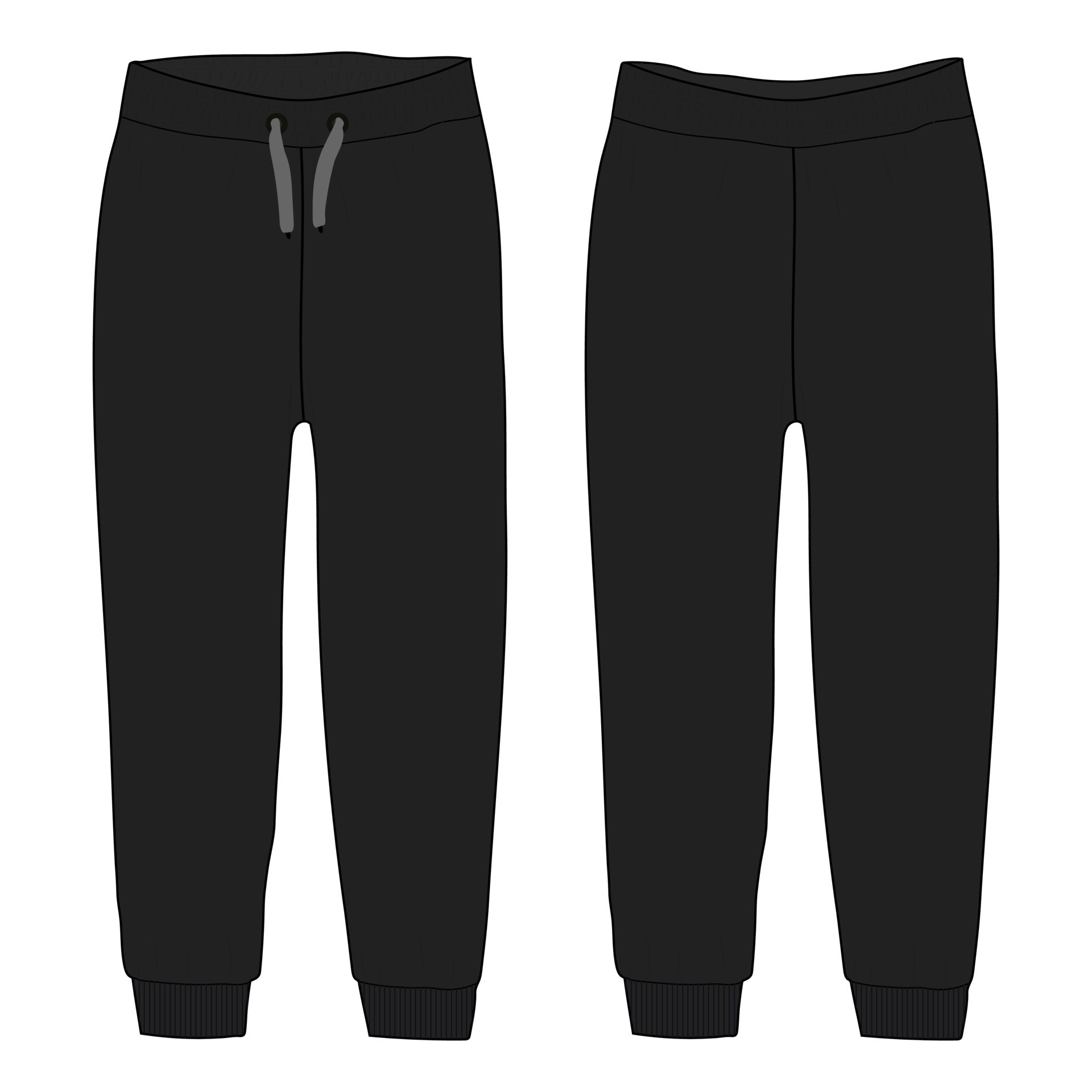 Regular fit pajama pant technical fashion flat sketch vector ...