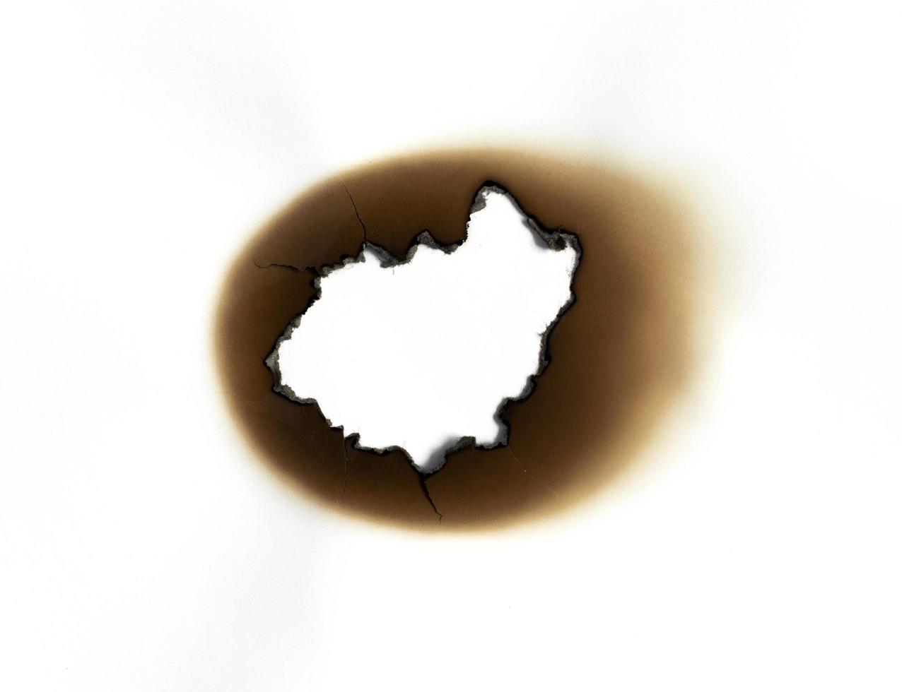 Burn marks, perforated paper, white paper used as background. 8163974