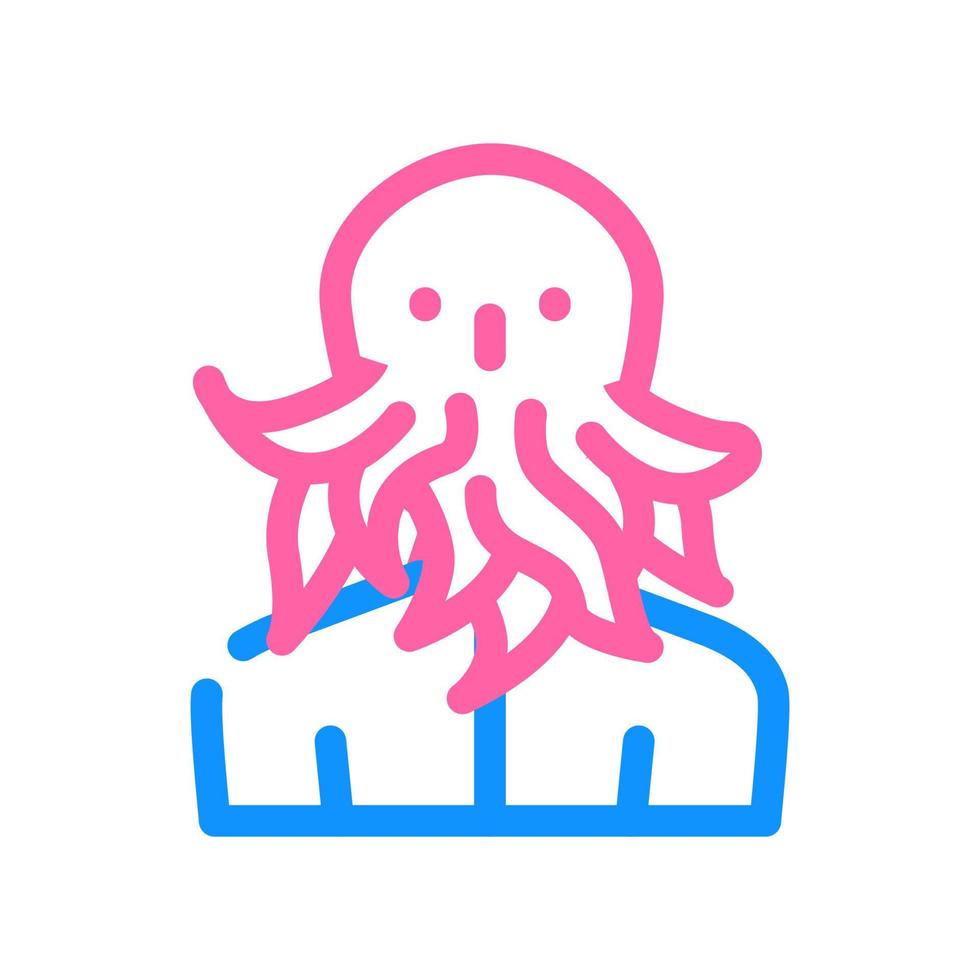 cthulhu fantasy character color icon vector illustration