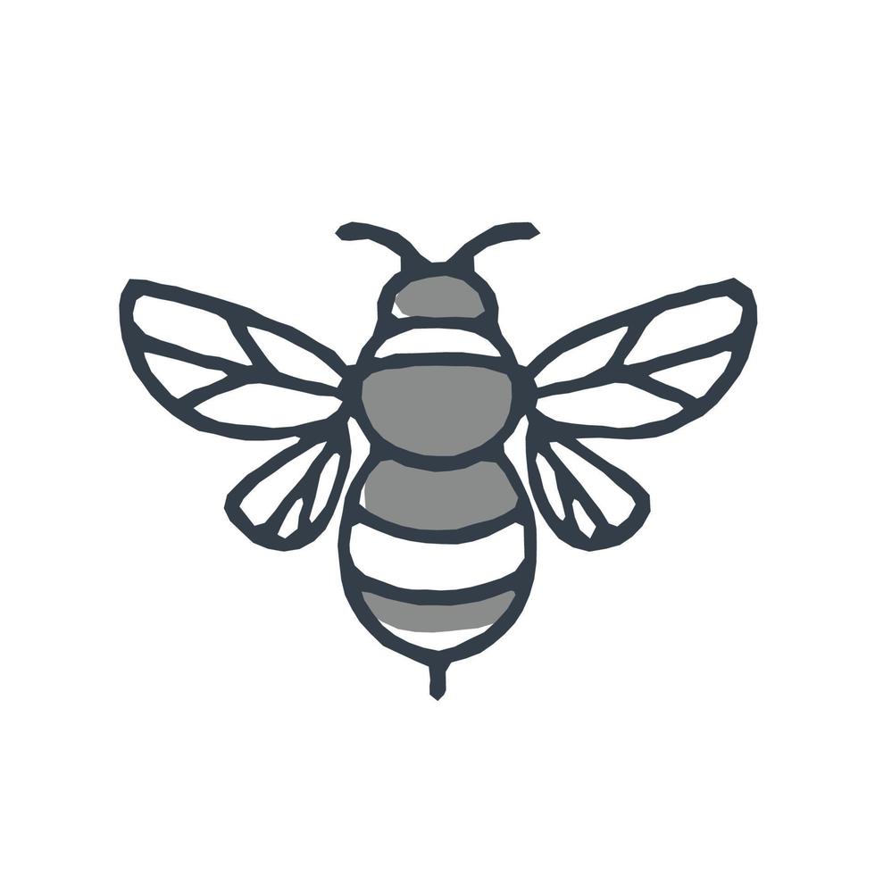 bumblebee bee icon monoline vector