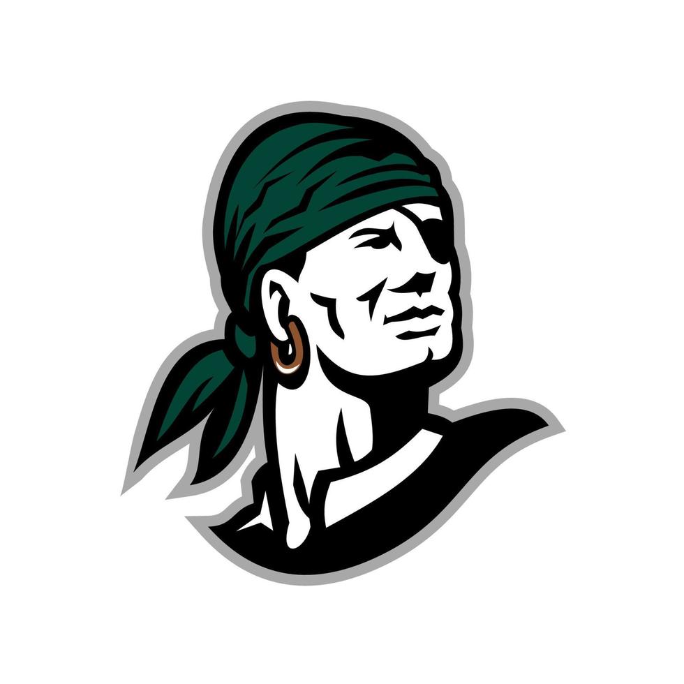 pirate or buccaneer head retro vector