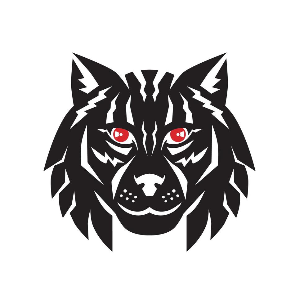Lynx Cat Head Front vector