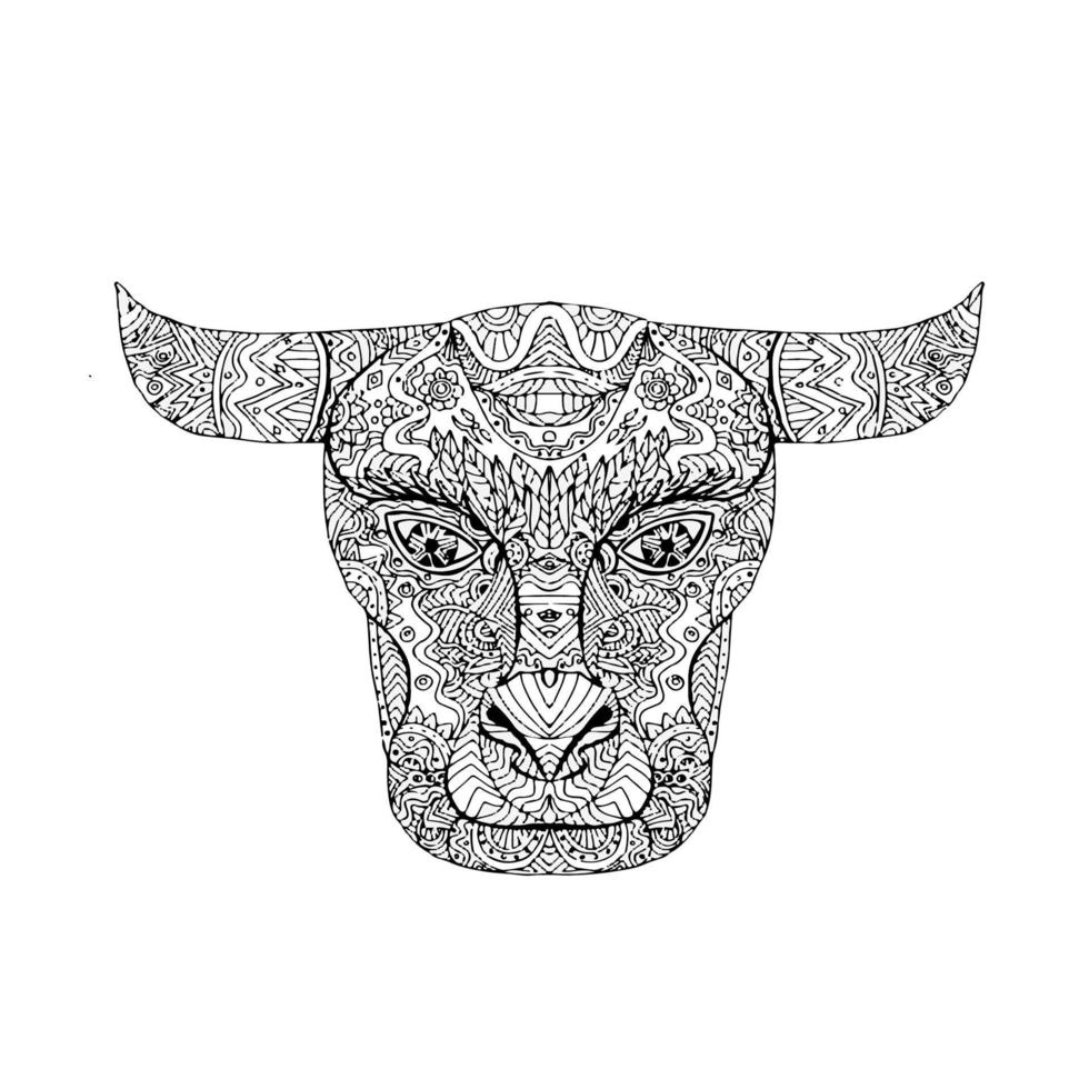 Taurus Bull Head Mandala vector