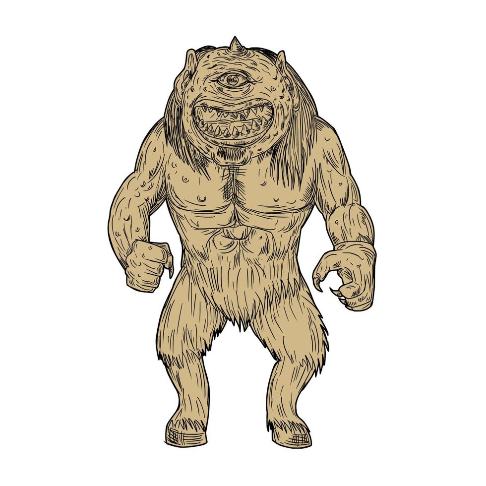 Cyclops Standing Drawing vector