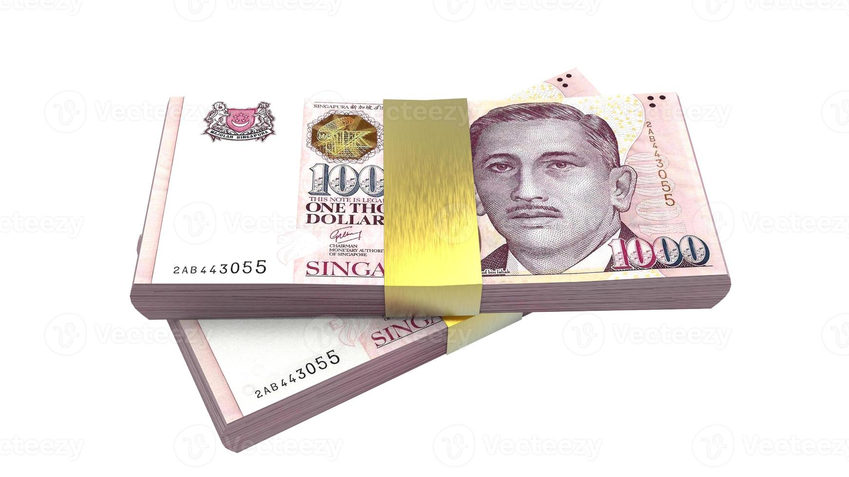 Singapore dollar currency 3d rendering photo