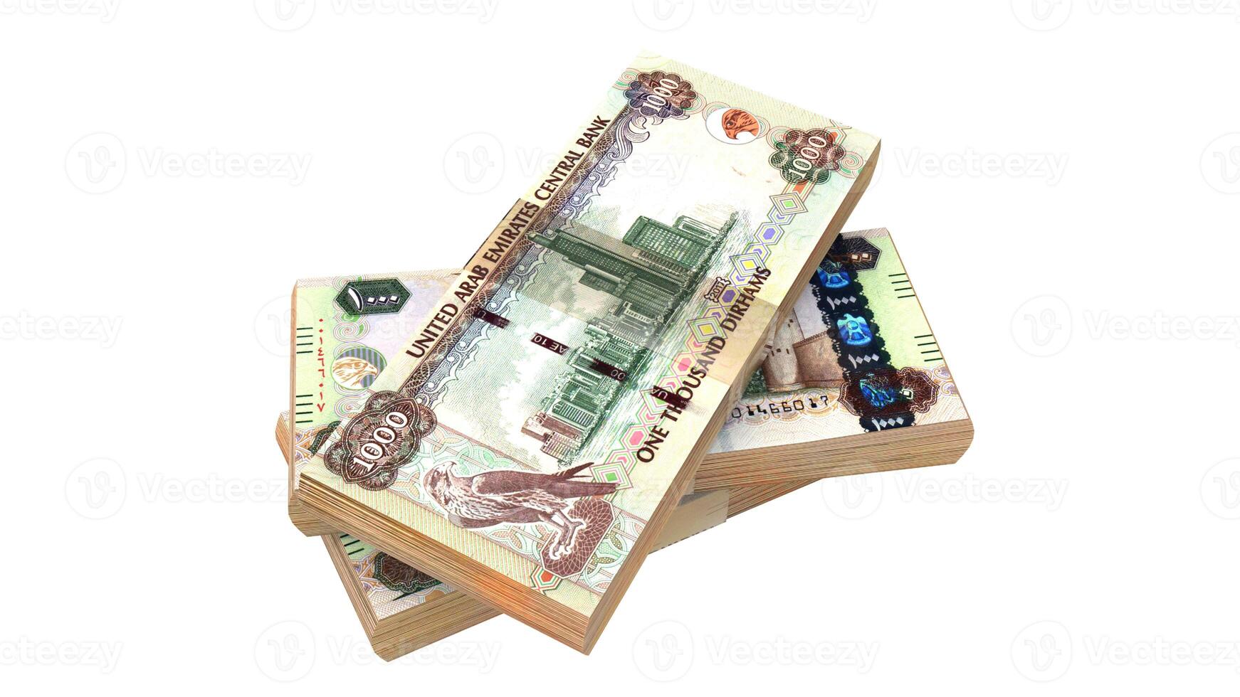 United Arab Emirates dirham currency 3d render photo