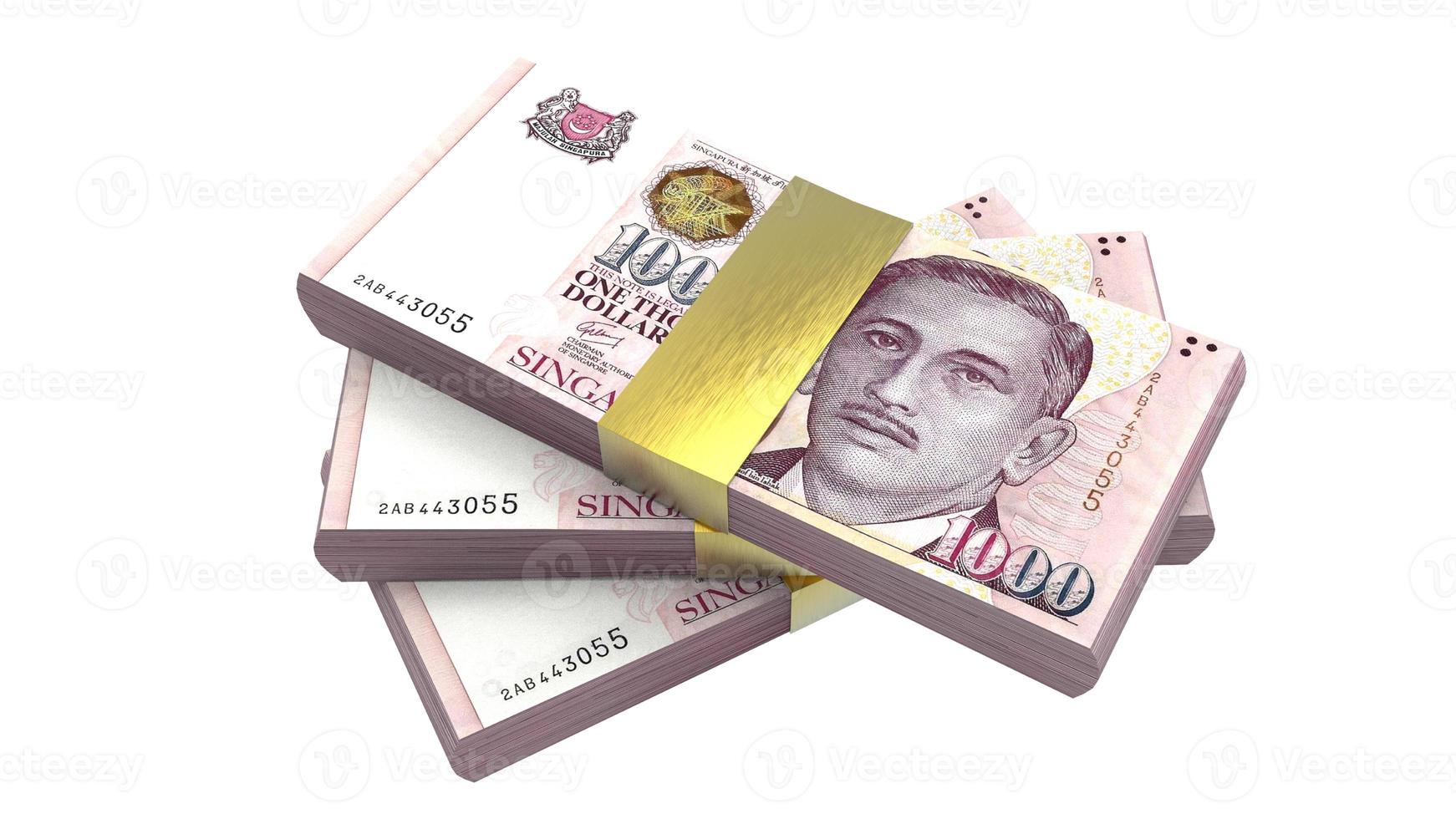 Singapore dollar currency 3d rendering photo