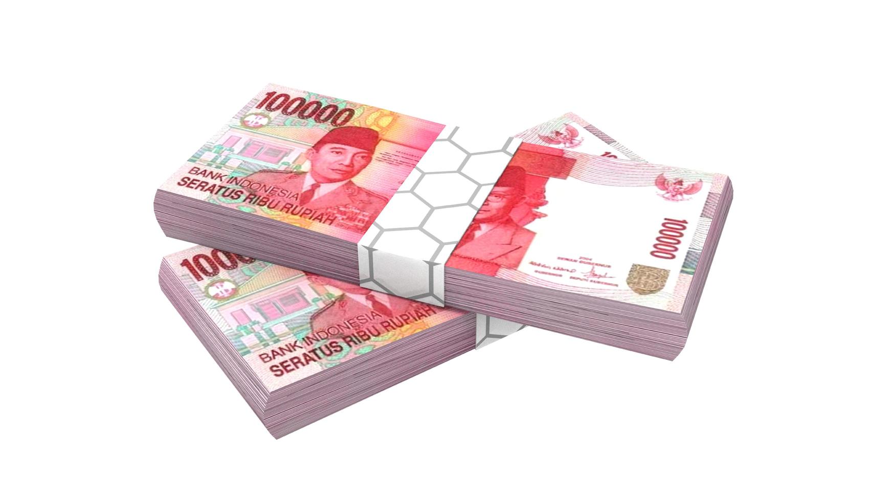 Indonesian rupiah currency 3d rendering photo