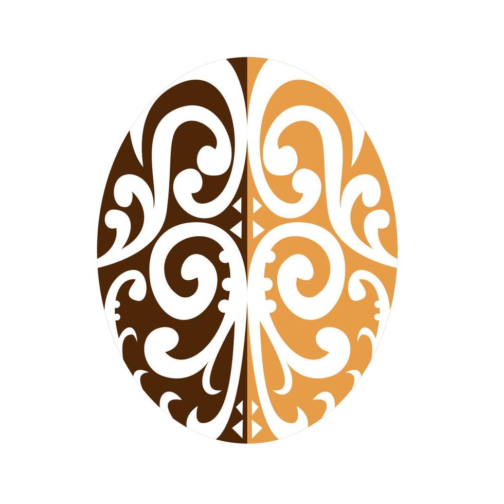 coffee bean Maori motif vector