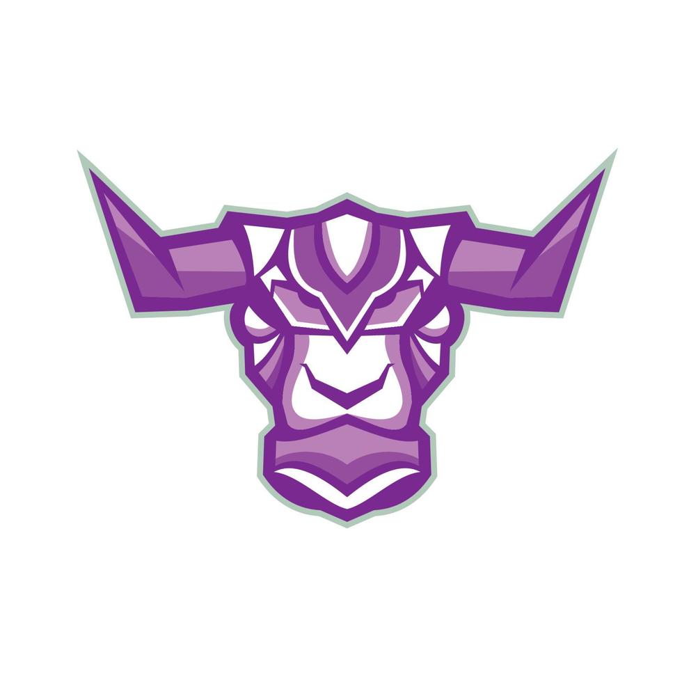 robot yak head front retro vector