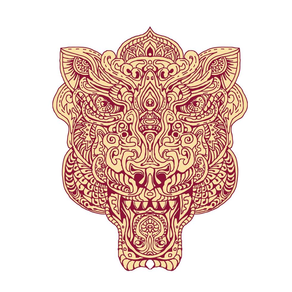 mandala de cabeza de tigre vector