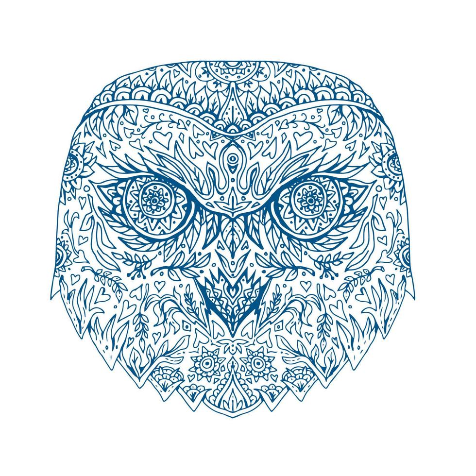 Snowy Owl Head Mandala vector