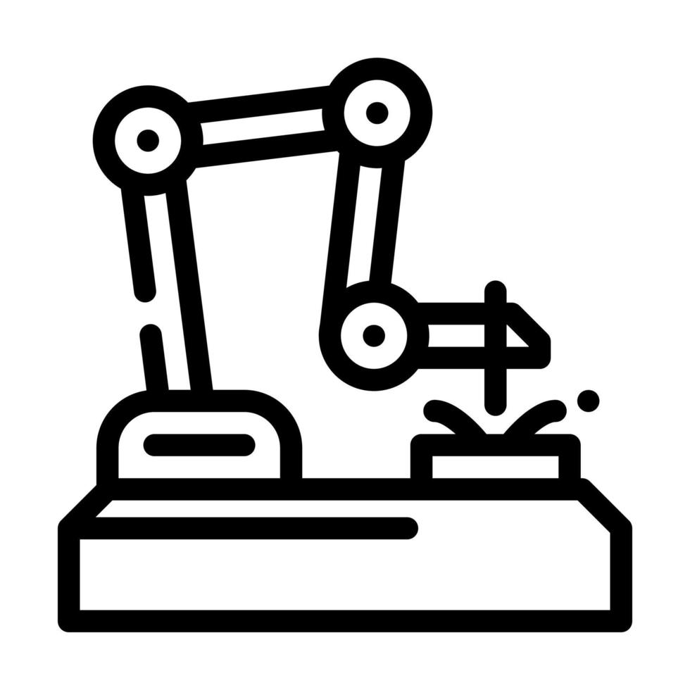 robot welder line icon vector illustration
