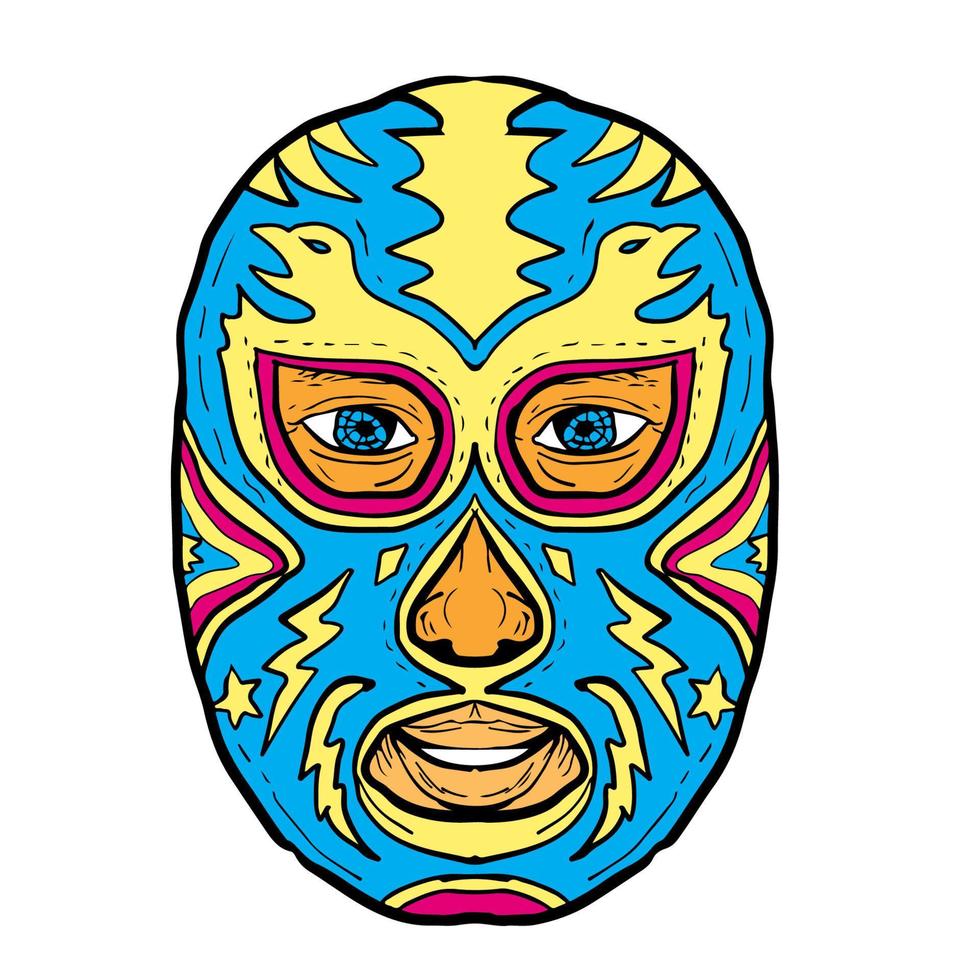 Luchador Mask Eagle Lightning Bolt Drawing vector