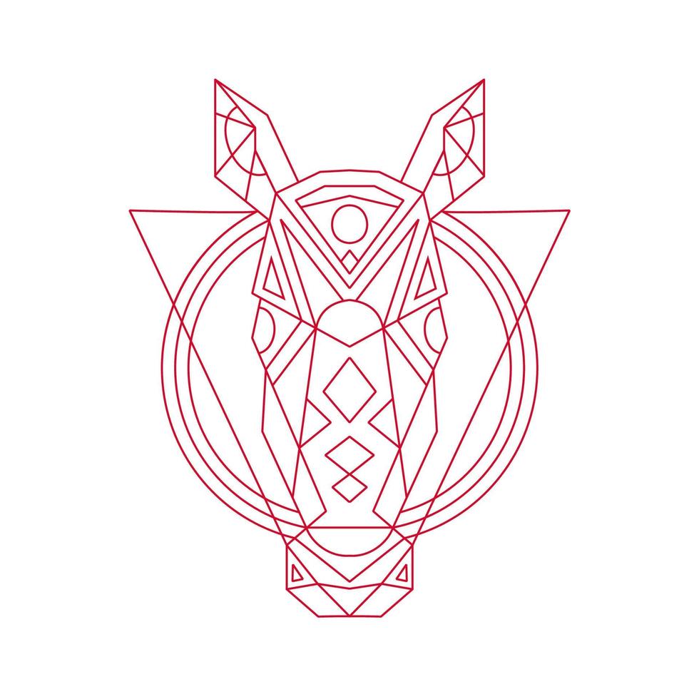 Geometric Horse Head Line Drawing vector