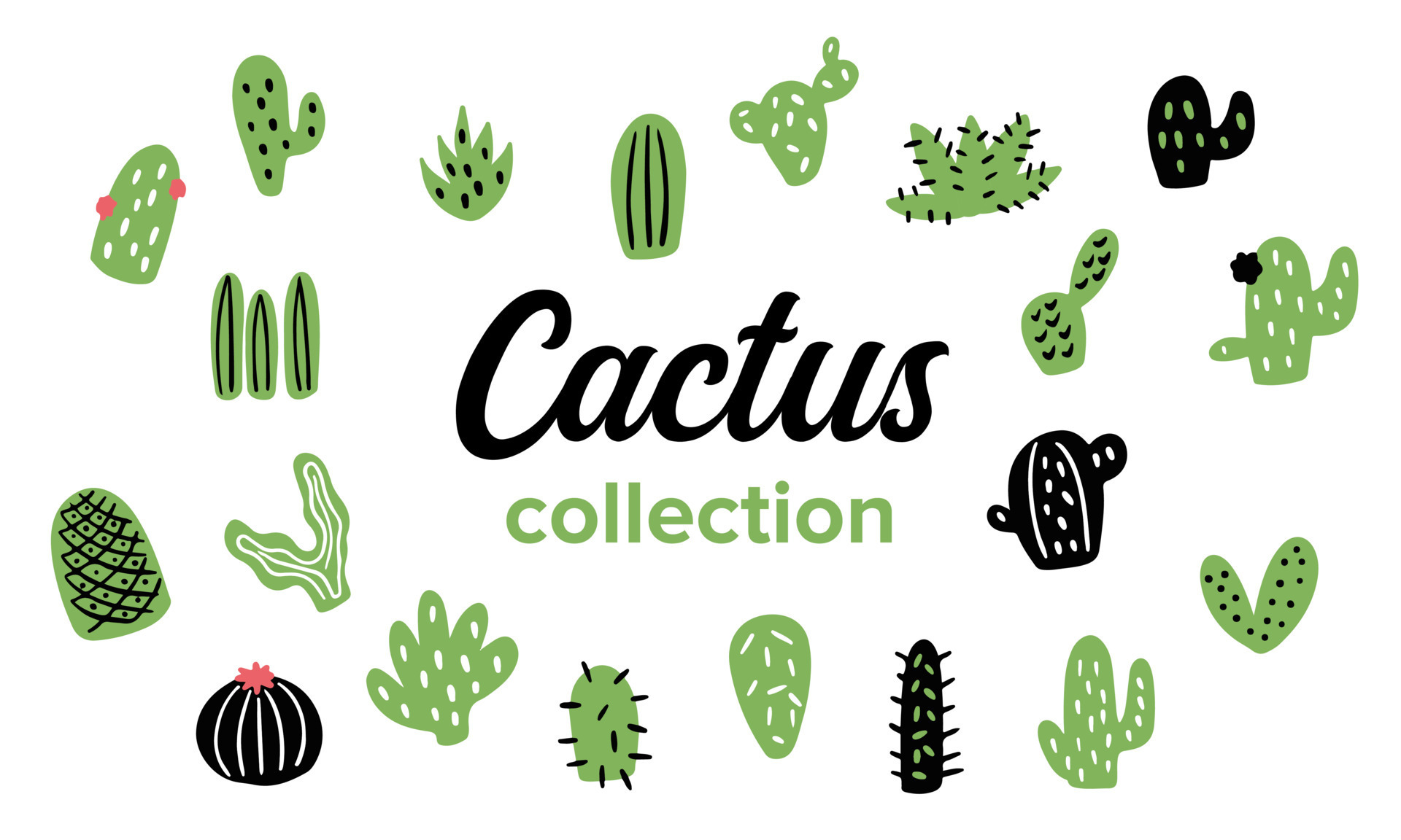 Green cactus illustration vector collection 8164484 Vector Art at Vecteezy