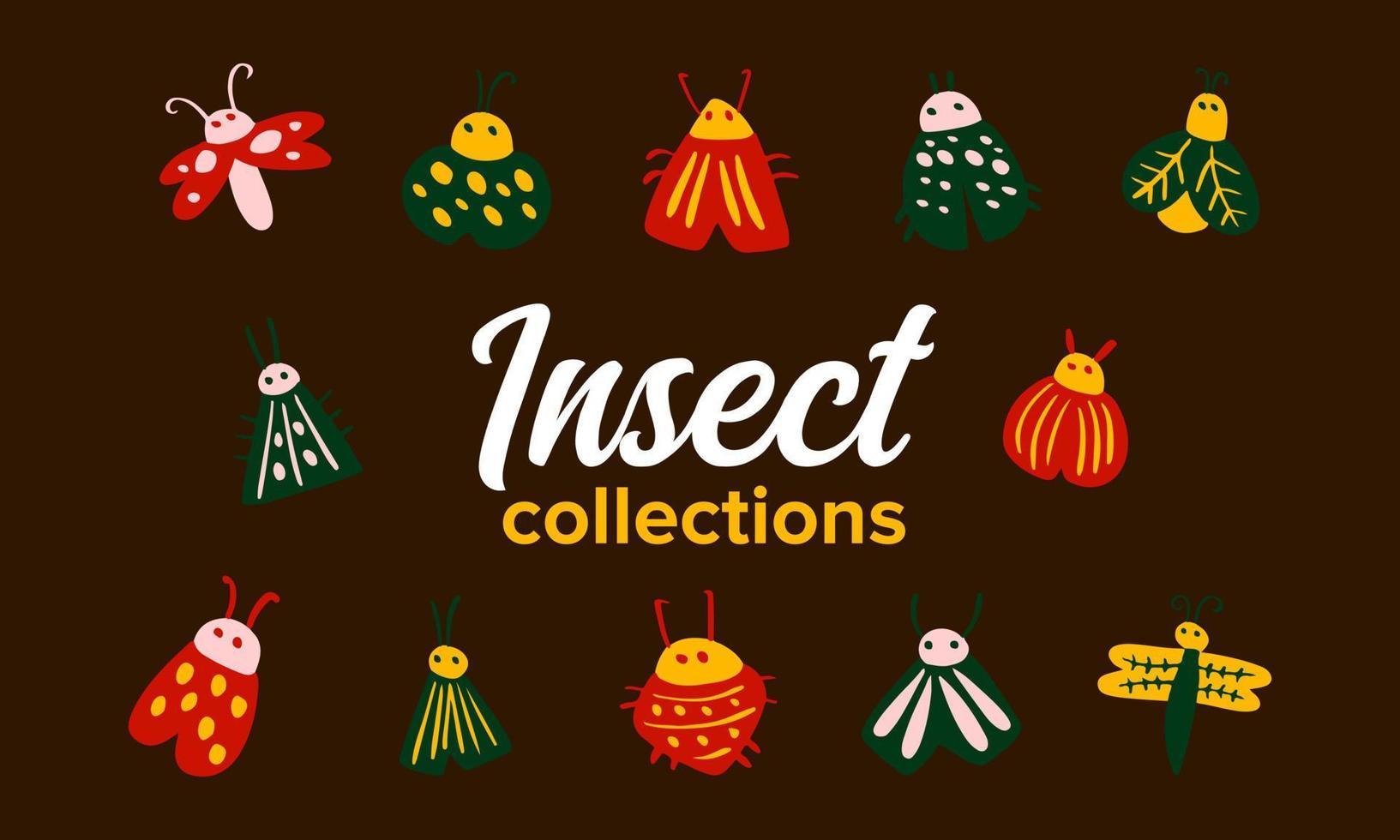 Hand drawn insect vector collections