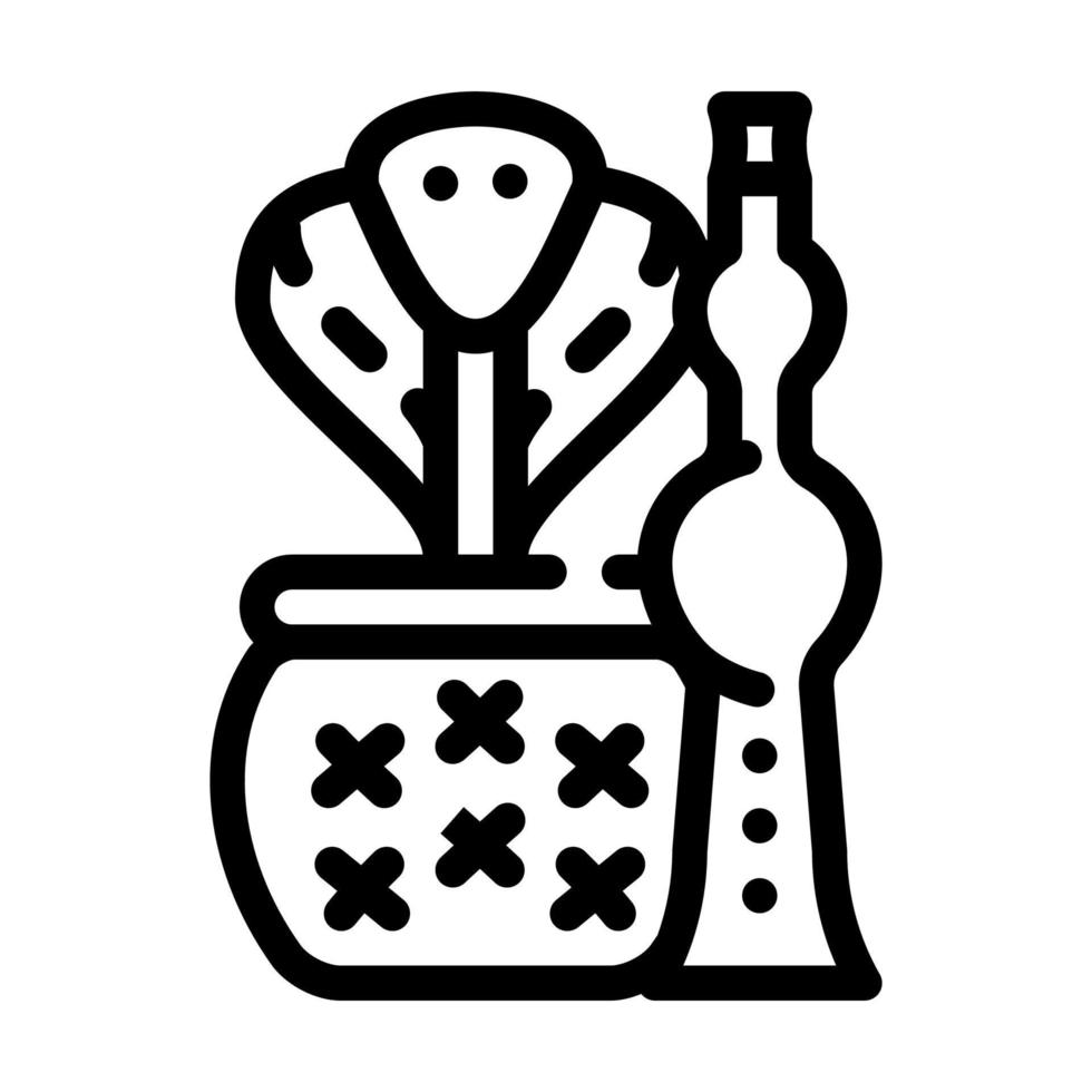 cobra and flute line icon vector illustration