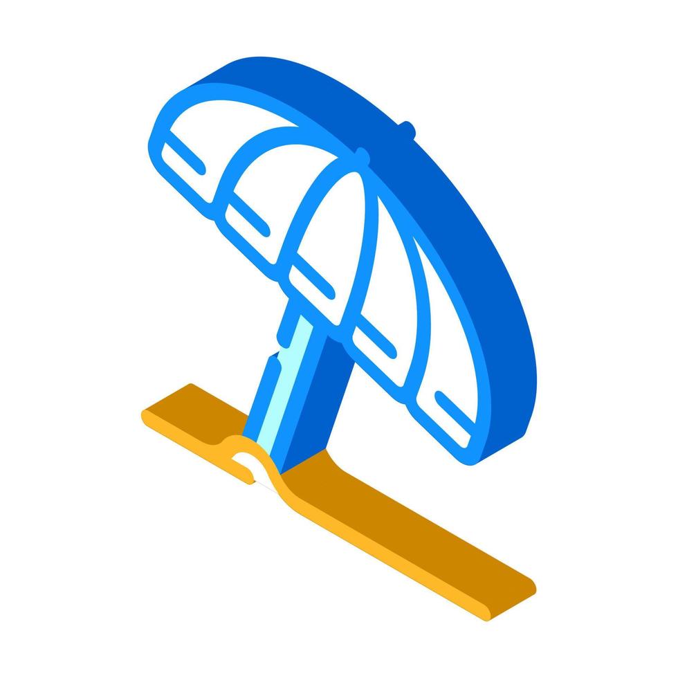 umbrella beach accessory isometric icon vector illustration
