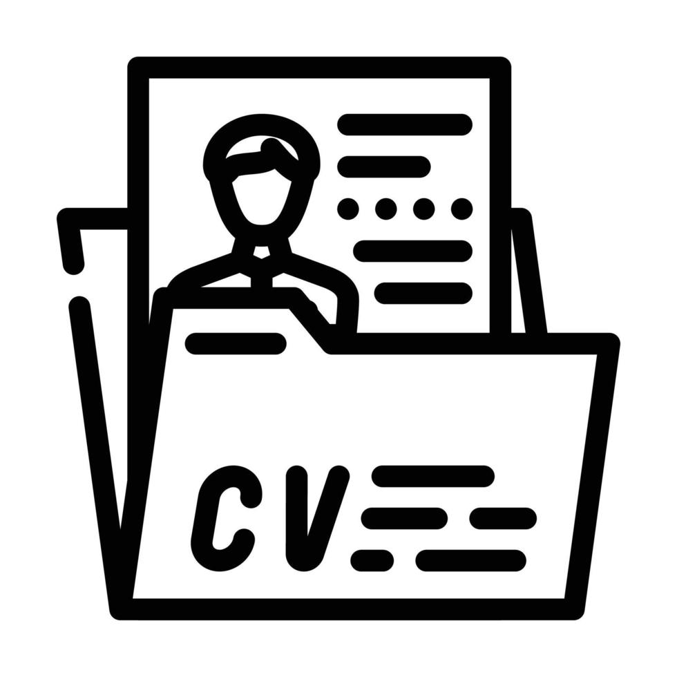perfil personal cv línea icono vector ilustración