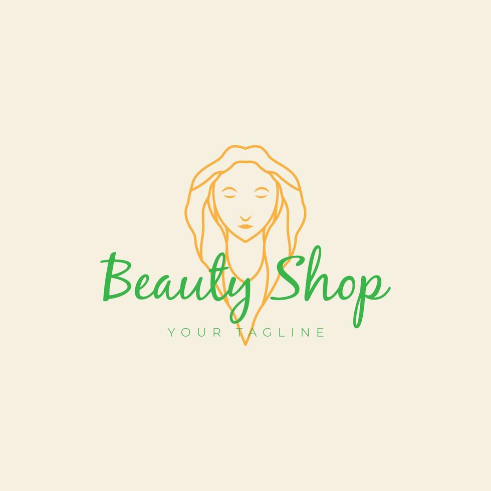 beauty salon woman logo design vector icon illustration