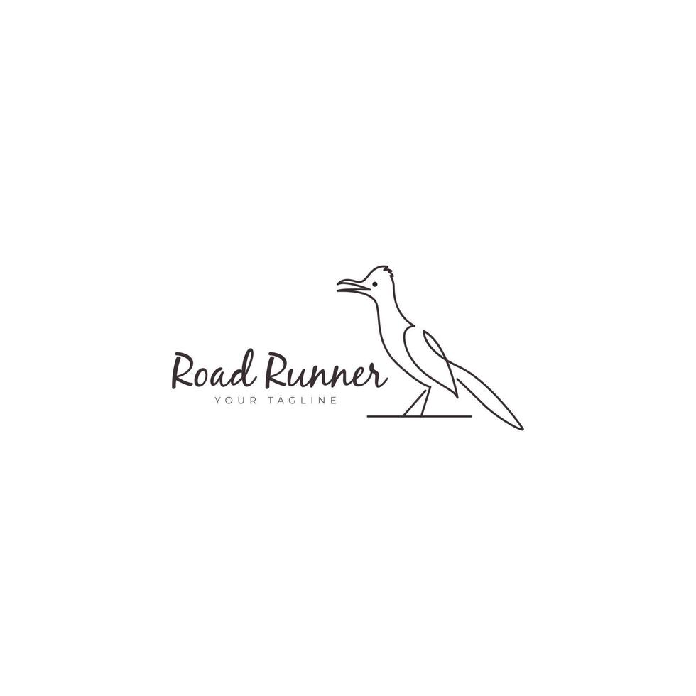 roadrunner pájaro estilo línea logo vector icono símbolo ilustración diseño