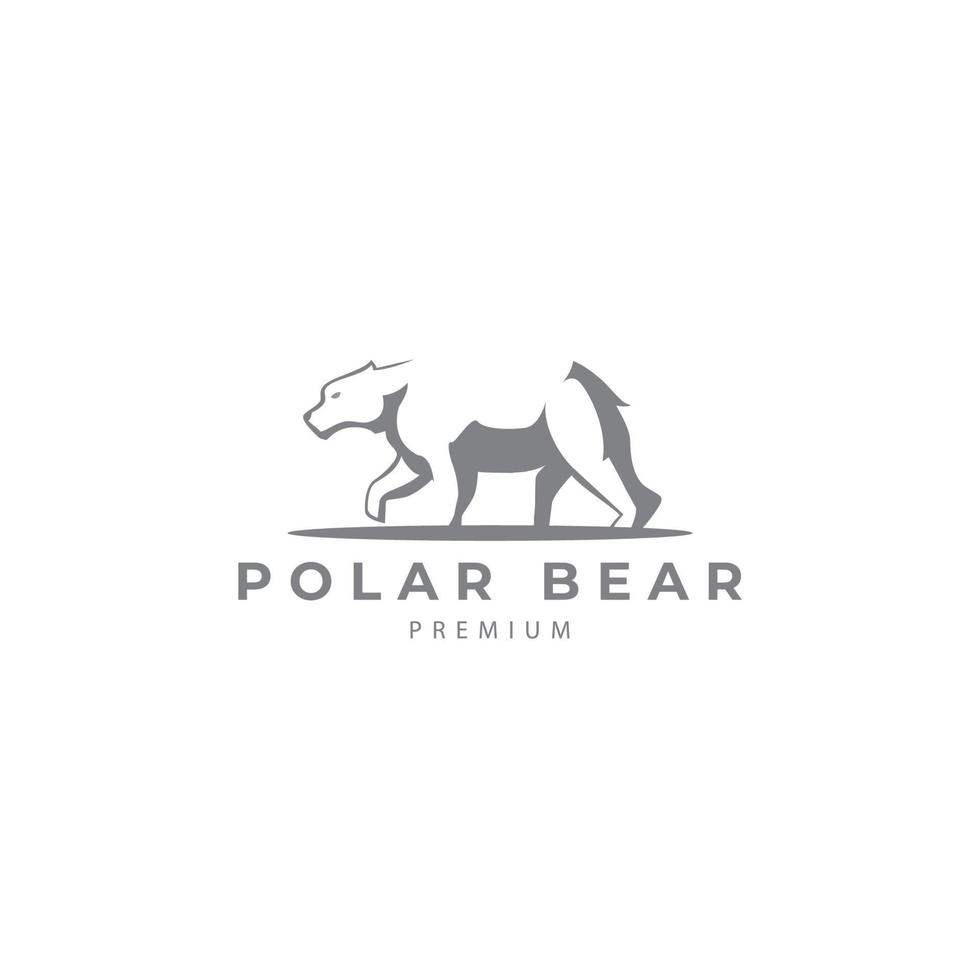 diseño de ilustración de símbolo de icono de vector de logotipo de silueta de oso polar