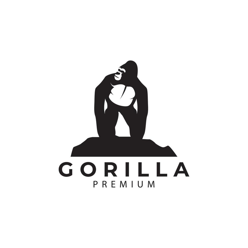 diseño de logotipo de gorila minimalista simple icono de gorila silueta vector símbolo ilustración