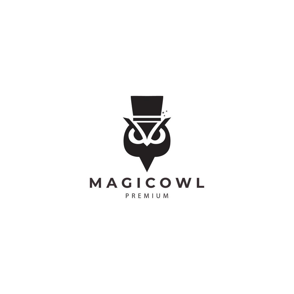 owl  magic hat  logo vector icon symbol illustration design