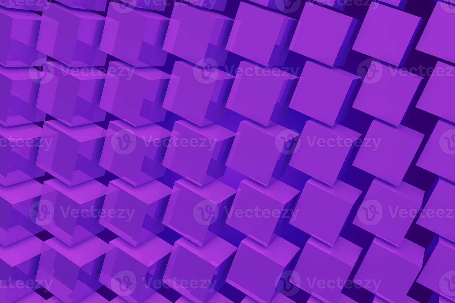Many transparent purple 3D cubes hanging in space close to each other. 3d cubic illustration with abstract background photo