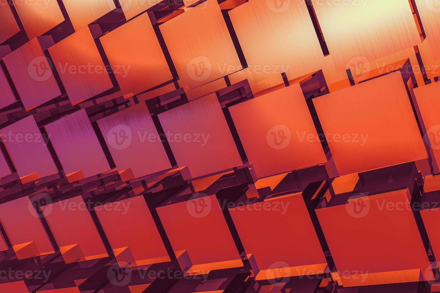 3D cube background in orange evening light photo