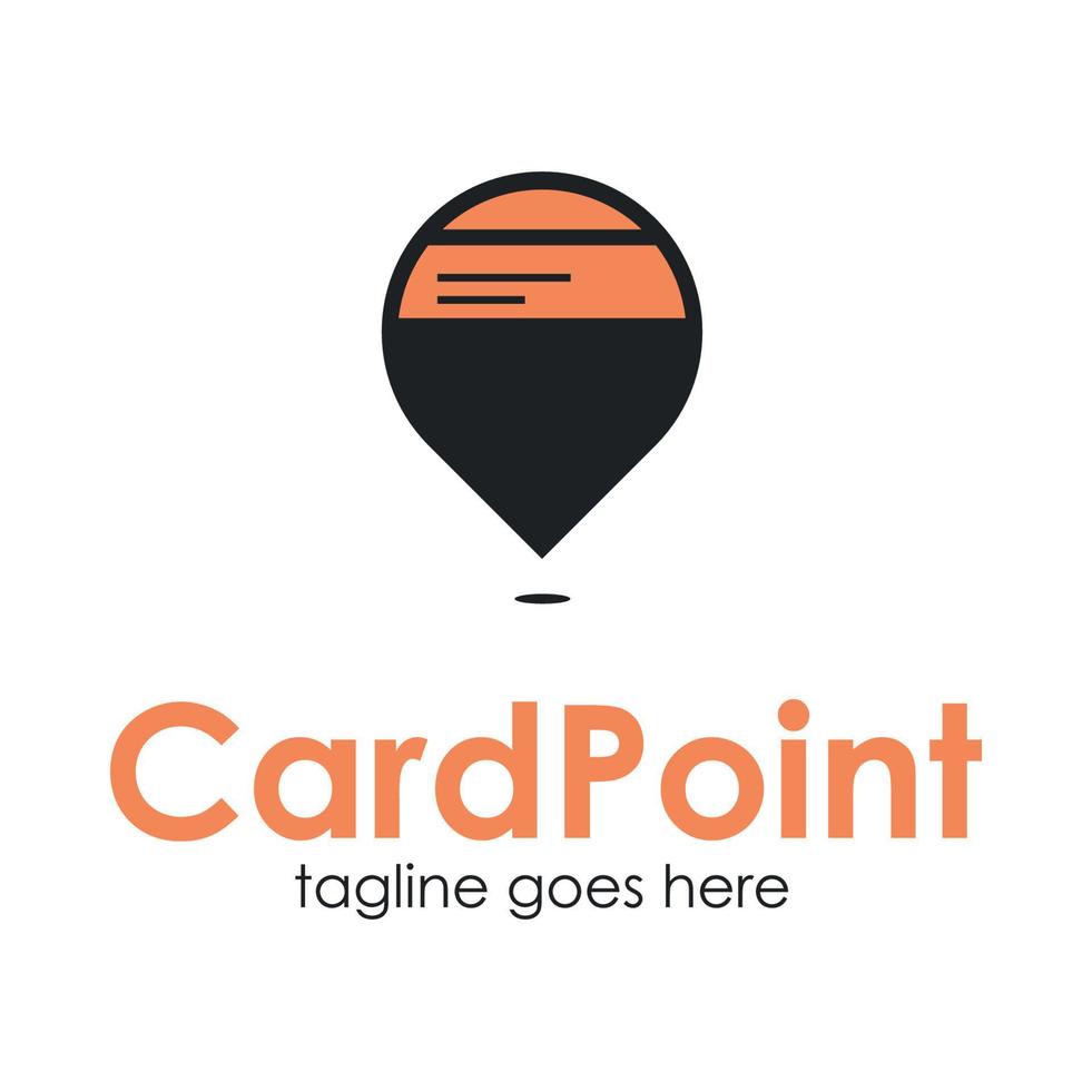 Card Point logo design template with location icon, simple and unique. perfect for business, mobile, location, etc. vector