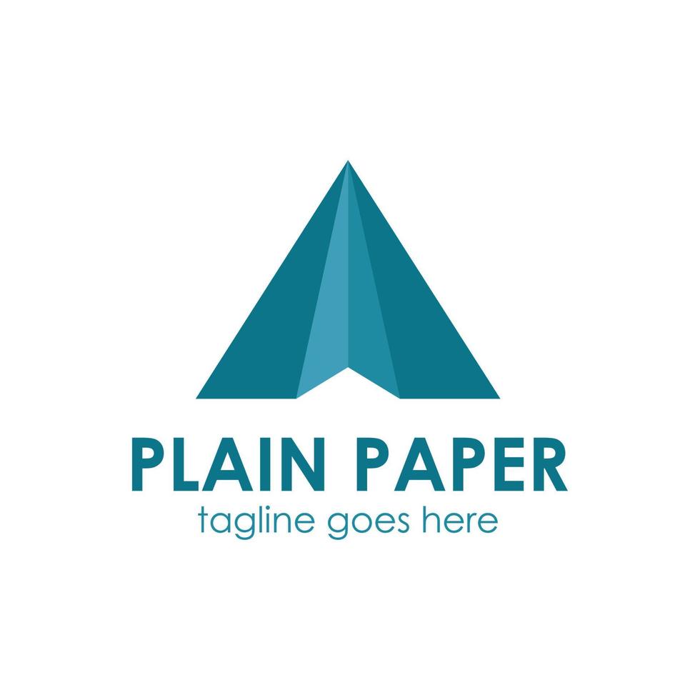 Plain Paper logo design template with airplane icon, simple and unique. perfect for business, mobile, company, store, app. etc. vector