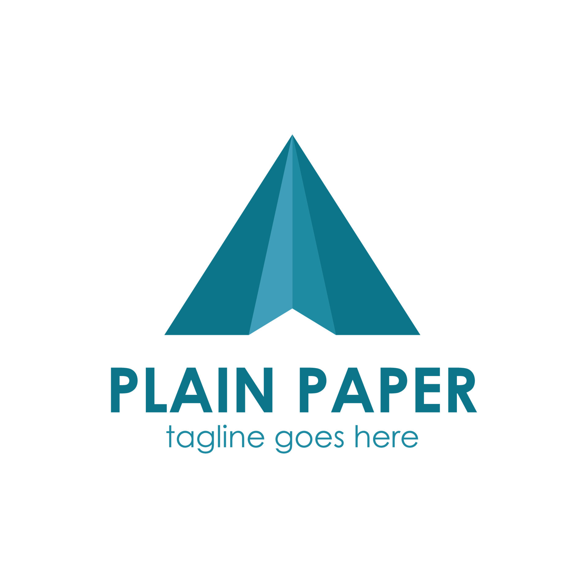 Plain Paper logo design template with airplane icon, simple and unique