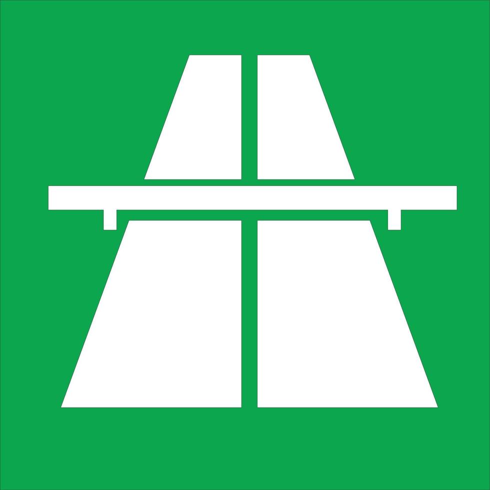 icono verde de la señal de tráfico de la carretera de peaje vector