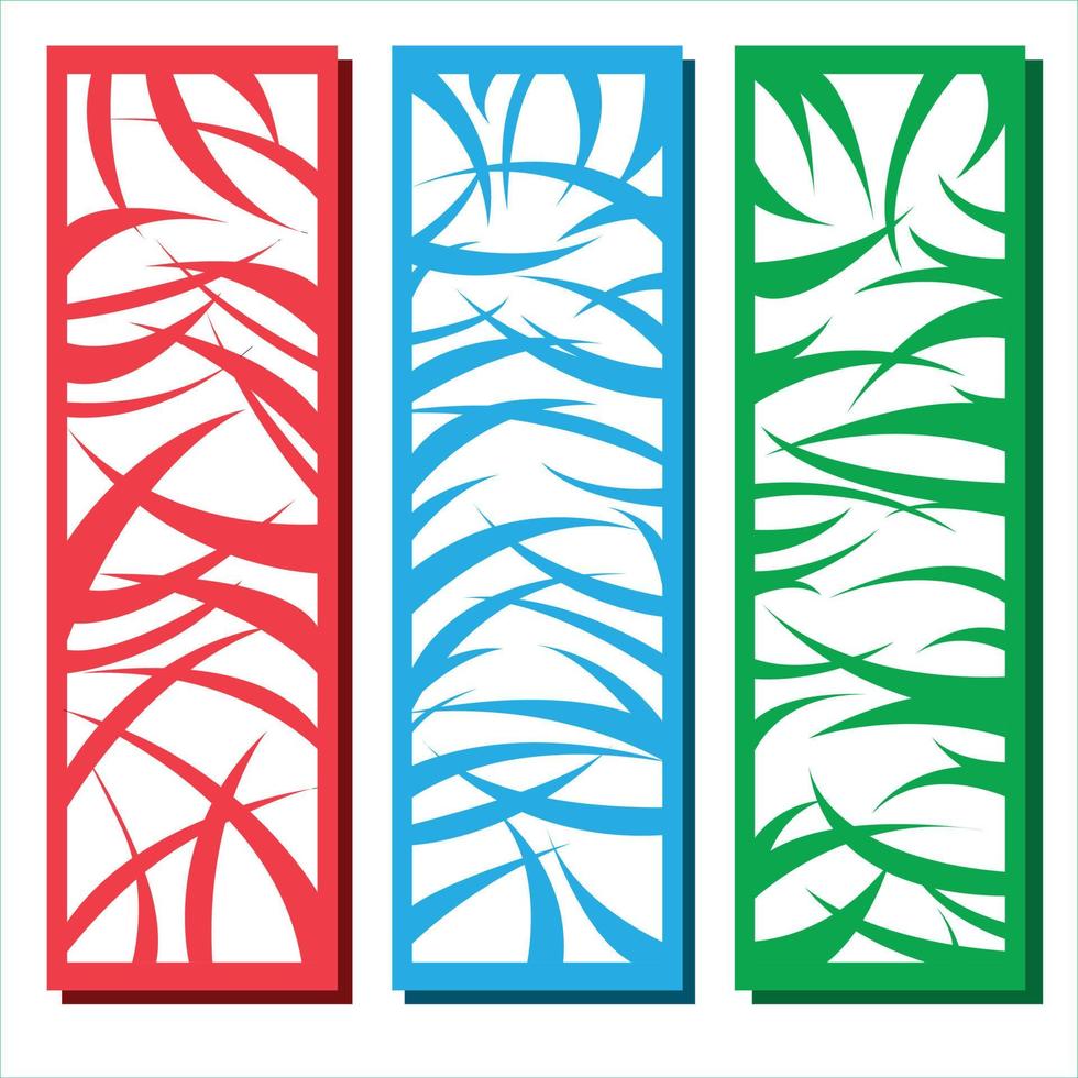 abstract wall decoration decor pattern with trees and grass set vector