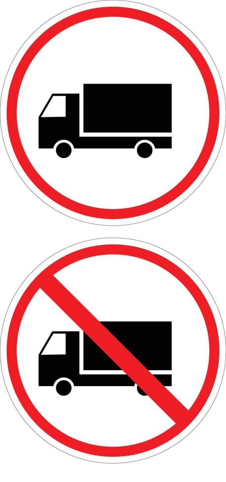 truck traffic sign road sign vector
