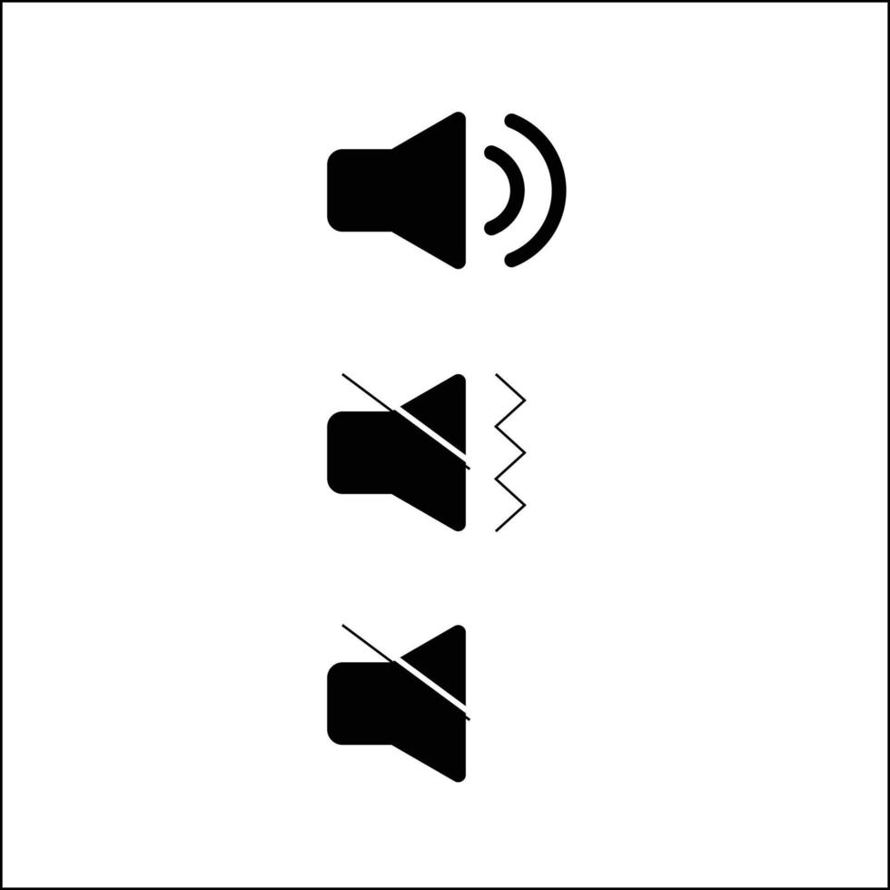 set of sound icons sound on mute or vibrate mode vector