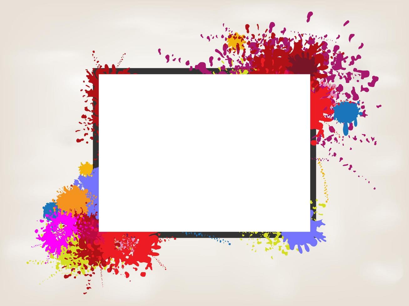 Vector frame on splash color