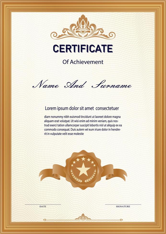 Certificate vintage vector